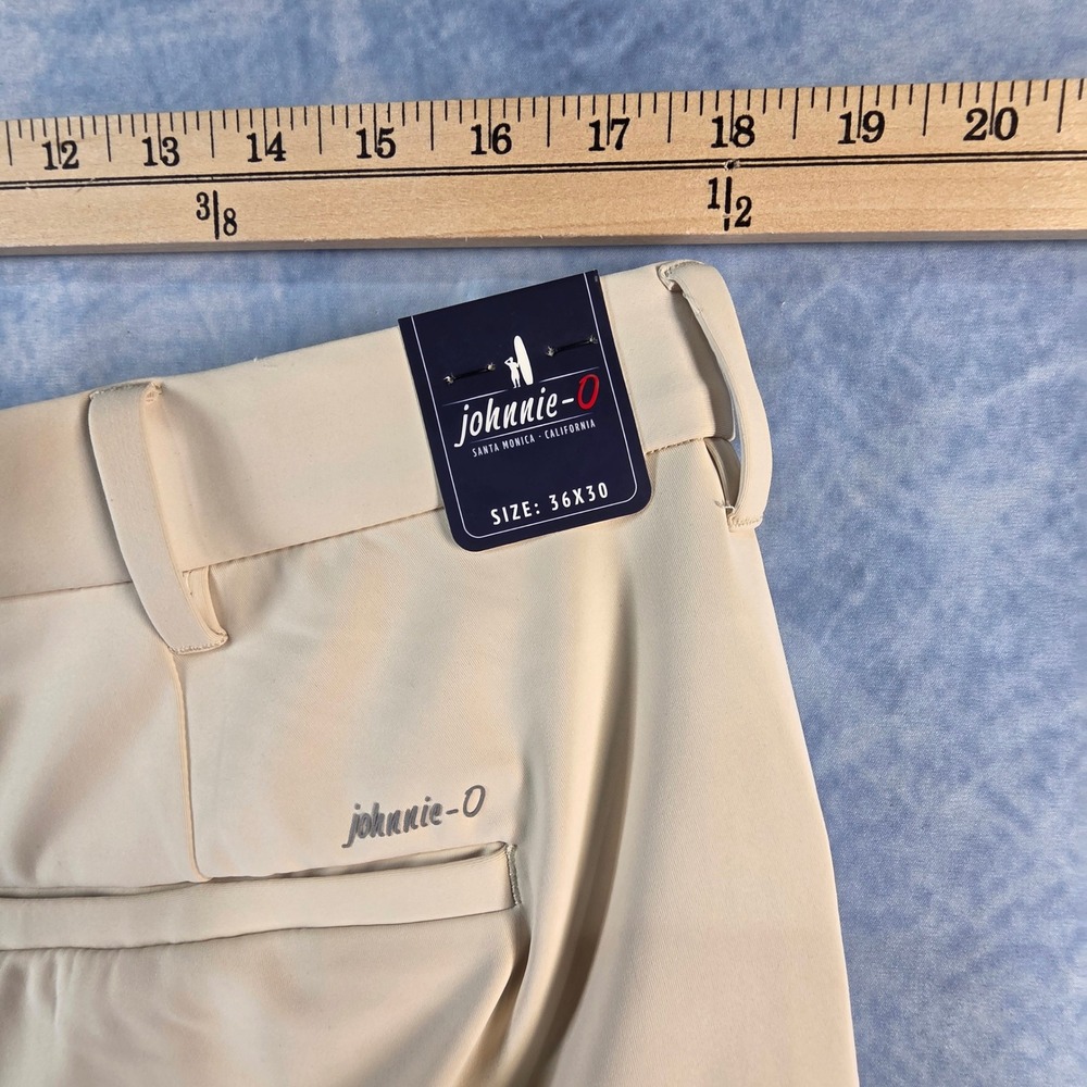 Johnnie-O Mens Performance Golf Pants Stone Beige 36x30 Stretch Trousers NEW - Picture 9 of 9